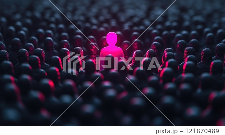 Solitary stance: individuality presence,...のイラスト素材 [121870489] - PIXTA