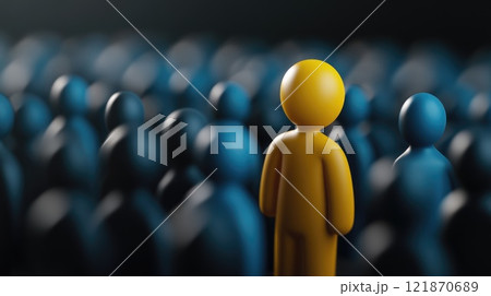 Solitary stance: individuality presence, visualization of uniqueness, one against the crowd, self-expression, personal belief, distinctive identity, singularity, personal courage, social contrast, . Solitary stance: individuality presence, visualization of uniqueness, one against the crowd, self-expression, personal belief, distinctive identity, singularity, personal courage, social contrast, . 121870689