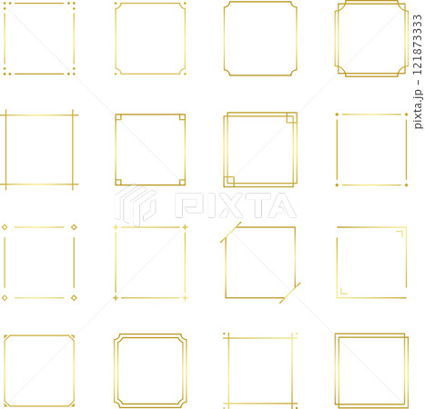 ゴールドの真四角のシンプルフレームセット ゴールドの真四角のシンプルフレームセット 121873333