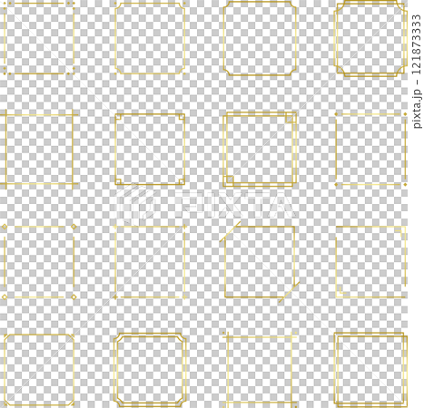 ゴールドの真四角のシンプルフレームセット ゴールドの真四角のシンプルフレームセット 121873333