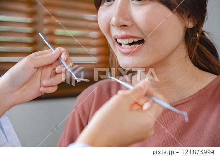 A young woman having dental care A young woman having dental care 121873994