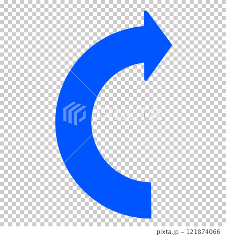 Illustration of a semicircular curved arrow Illustration of a semicircular curved arrow 121874066