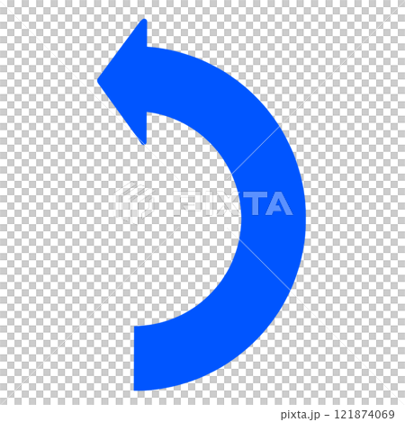 Illustration of a semicircular curved arrow Illustration of a semicircular curved arrow 121874069