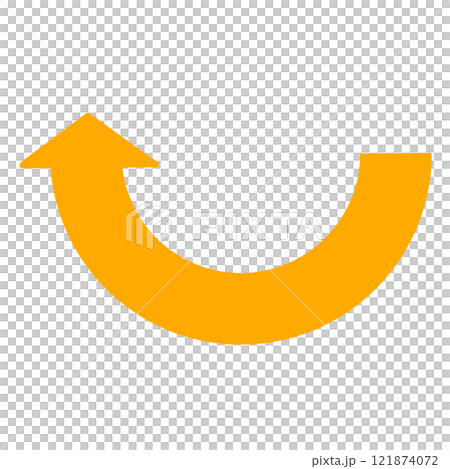 Illustration of a semicircular curved arrow Illustration of a semicircular curved arrow 121874072