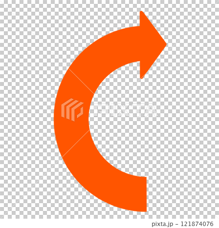 Illustration of a semicircular curved arrow Illustration of a semicircular curved arrow 121874076