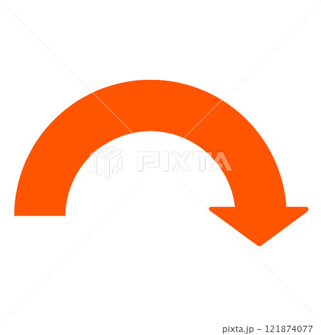 半円カーブの矢印のイラスト 半円カーブの矢印のイラスト 121874077