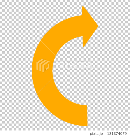 Illustration of a semicircular curved arrow Illustration of a semicircular curved arrow 121874079