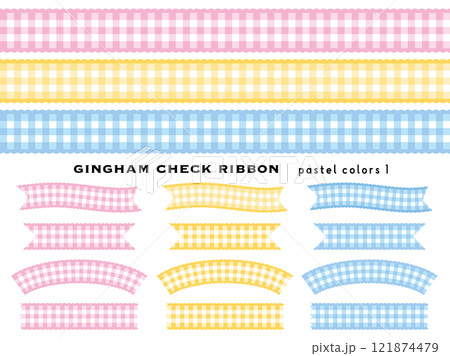 gingham check ribbon_pastel colors4 121874479