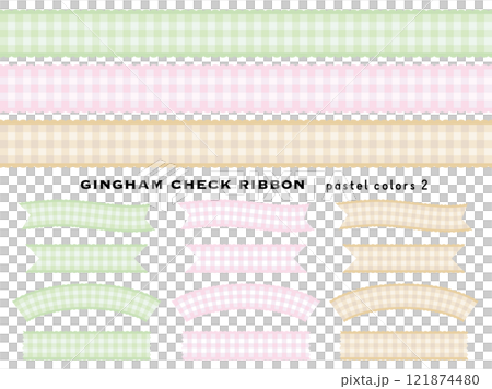 gingham check ribbon_pastel colors3 121874480