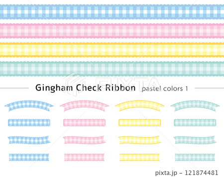 gingham check ribbon_pastel colors2 gingham check ribbon_pastel colors2 121874481