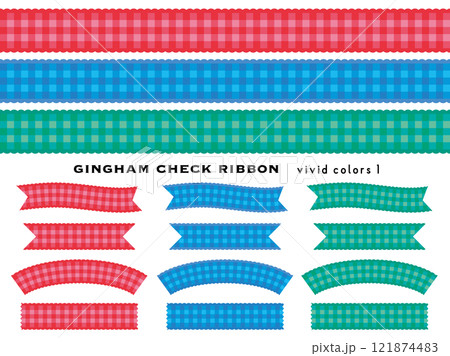 gingham check ribbon vivid colors3 gingham check ribbon vivid colors3 121874483