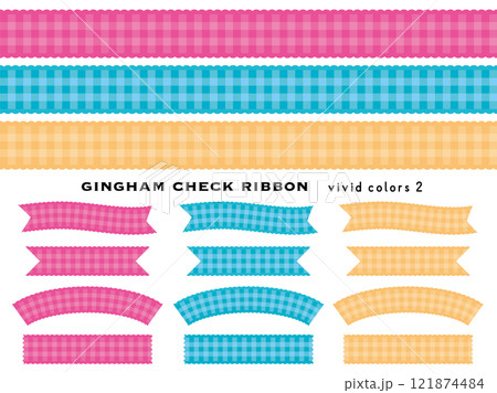 gingham check ribbon  vivid colors4 121874484