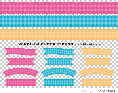 gingham check ribbon  vivid colors4 121874484