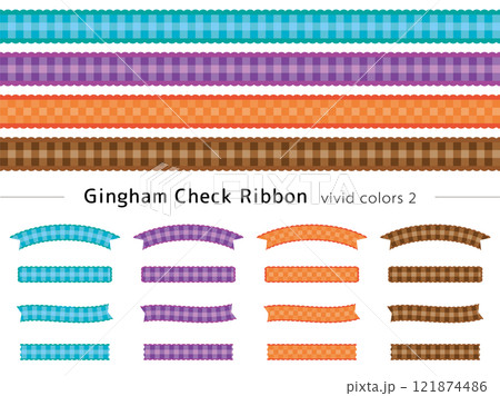 gingham check ribbon  vivid colors1 121874486