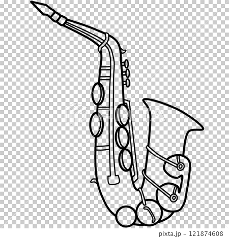 Outline of Saxophone 121874608