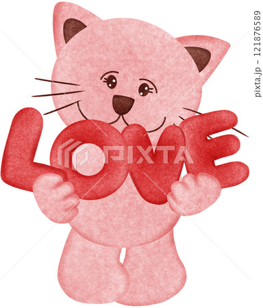 cute cat with heart cute cat with heart 121876589