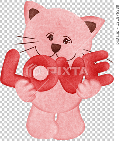 cute cat with heart cute cat with heart 121876589
