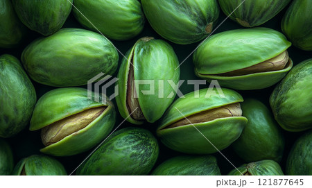 A pile of fresh pistachios, a healthy and delicious snack. A pile of fresh pistachios, a healthy and delicious snack. 121877645