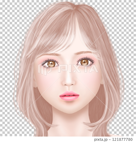 Women with medium-long hair, light brown 121877780