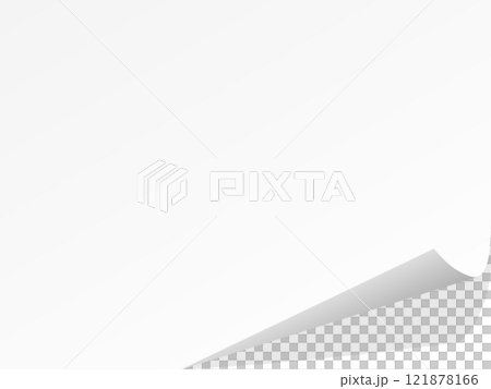 白色の端がめくれた付箋フレーム4：3 121878166