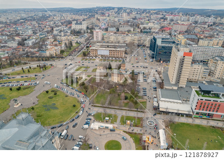Iasi urban cityscape with Palace of Culture Park, Romania. Iasi urban cityscape with Palace of Culture Park, Romania. 121878927