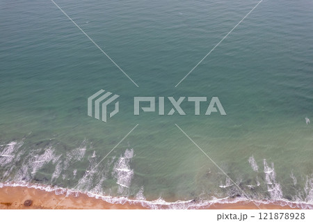 Aerial sea coast in winter. Aerial sea coast in winter. 121878928