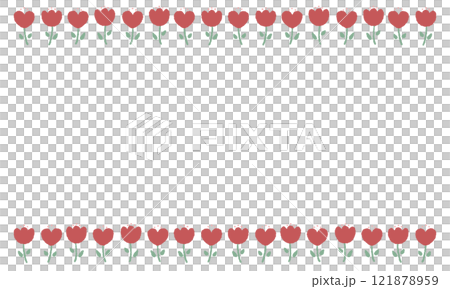 Hearts and tulips frame 121878959
