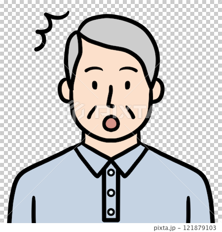 シニア男性（驚く・マーク） 121879103