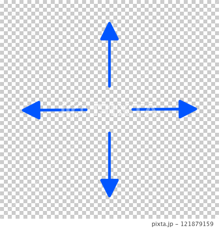 四方向の矢印のイラスト 121879159