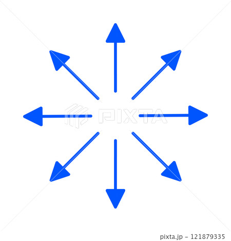 八方向の矢印のイラスト 121879335