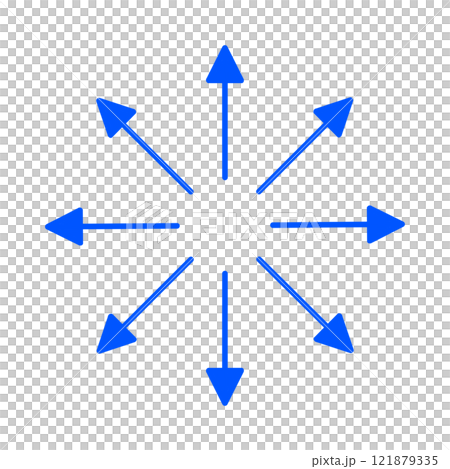 八方向の矢印のイラスト 121879335