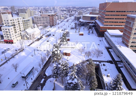 《北海道》旭川市街地の風景　雪景色 121879649