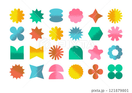 抽象的図形のアイコンセット 121879801