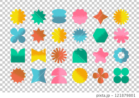 抽象的図形のアイコンセット 121879801