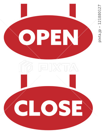 OPENとCLOSEのアイコン 赤 121880127