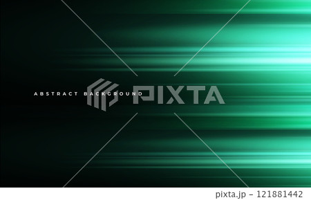Black and green modern abstract background with green glowing movement and high-speed light effect. Black and green modern abstract background with green glowing movement and high-speed light effect. 121881442