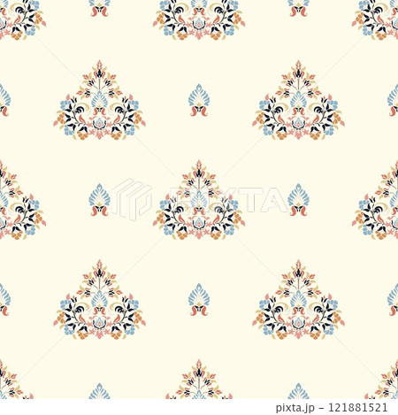 Motifs African boho paisley Floral Ikat pattern embroidery damask. Ethnic ikat floral Ethnic Indian Pattern Ikat pattern Ethnic Pattern.Damask indian floral Aztec embroidery border seamless patterns. 121881521