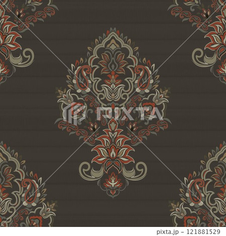 Motifs African boho paisley Floral Ikat pattern embroidery damask. Ethnic ikat floral Ethnic Indian Pattern Ikat pattern Ethnic Pattern.Damask indian floral Aztec embroidery border seamless patterns. 121881529