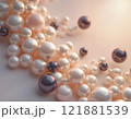 Soft pink, black and white pearls with glowing highlights 121881539
