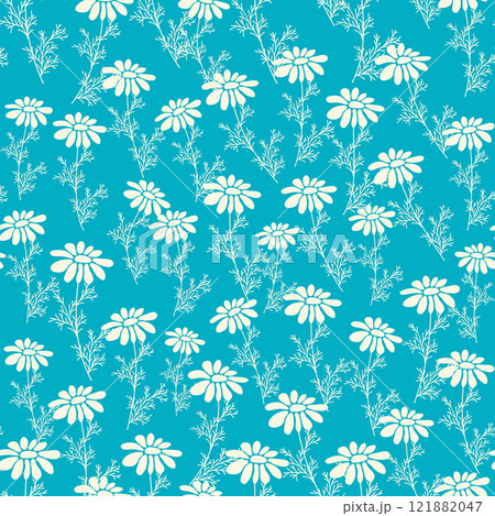 bicolor contour silhouette seamless pattern with flowers and leaves. Abstract floral spring, summer pastel pattern. bicolor contour silhouette seamless pattern with flowers and leaves. Abstract floral spring, summer pastel pattern. 121882047