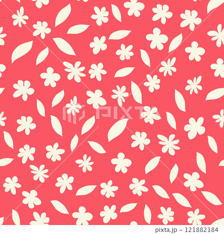 Decorative seamless vintage pattern in classic style with flowers and branches. Silhouettes of flowers, Two-color ornament in pastel colors, wedding Decorative seamless vintage pattern in classic style with flowers and branches. Silhouettes of flowers, Two-color ornament in pastel colors, wedding 121882184
