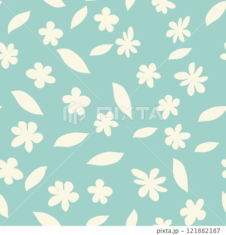 Decorative seamless vintage pattern in classic style with flowers and branches. Silhouettes of flowers, Two-color ornament in pastel colors, wedding Decorative seamless vintage pattern in classic style with flowers and branches. Silhouettes of flowers, Two-color ornament in pastel colors, wedding 121882187