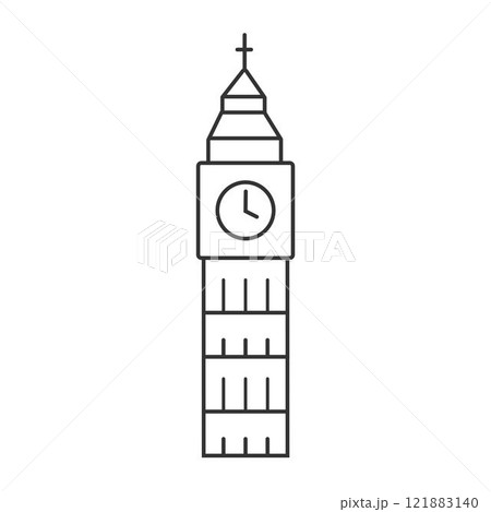 Big Ben London landmark symbol outline icon flat Big Ben London landmark symbol outline icon flat 121883140