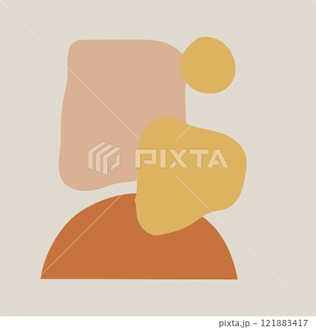 Vector illustration. Abstract composition with smooth shapes and pastel shades. Rounded shapes and soft texture dominate. Vector illustration. Abstract composition with smooth shapes and pastel shades. Rounded shapes and soft texture dominate. 121883417