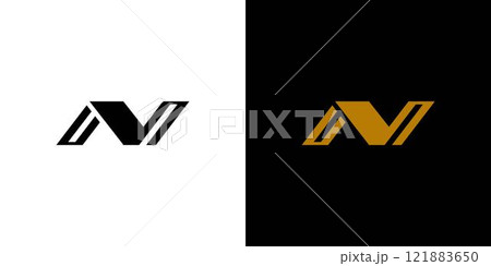 Stylish Minimalist Letter N Icon with Contrasting Color Background Stylish Minimalist Letter N Icon with Contrasting Color Background 121883650