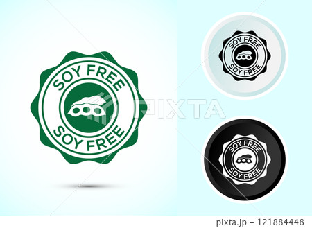 Soy or soya free icon design illustration. Soy allergen free product food sign 121884448