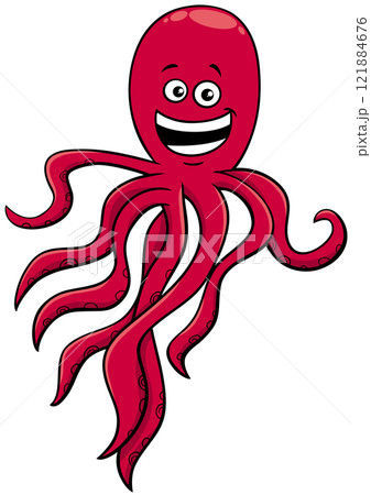 cartoon octopus marine animal character cartoon octopus marine animal character 121884676