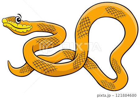 funny cartoon snake reptile animal character 121884680