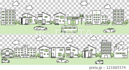 簡單的城市景觀圖 簡單的城市景觀圖 121885574