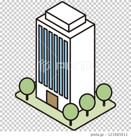 立体的なマンションのイラスト 121885611